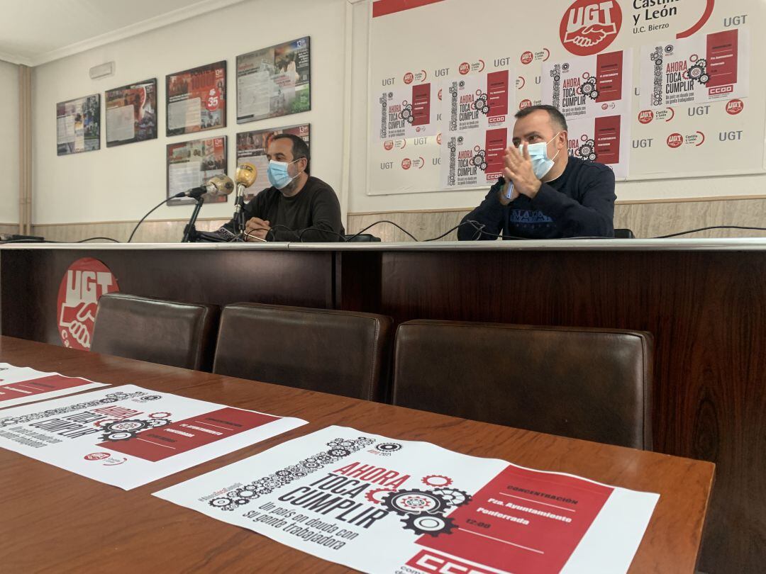 Los responsables comarcales de UGT y CCOO hiceron la llamada a la respuesta de los trabajadores