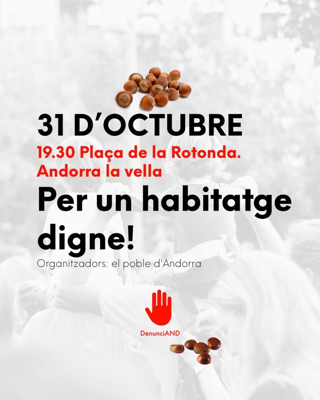 El cartell de la concentració "per un habitatge digne!"