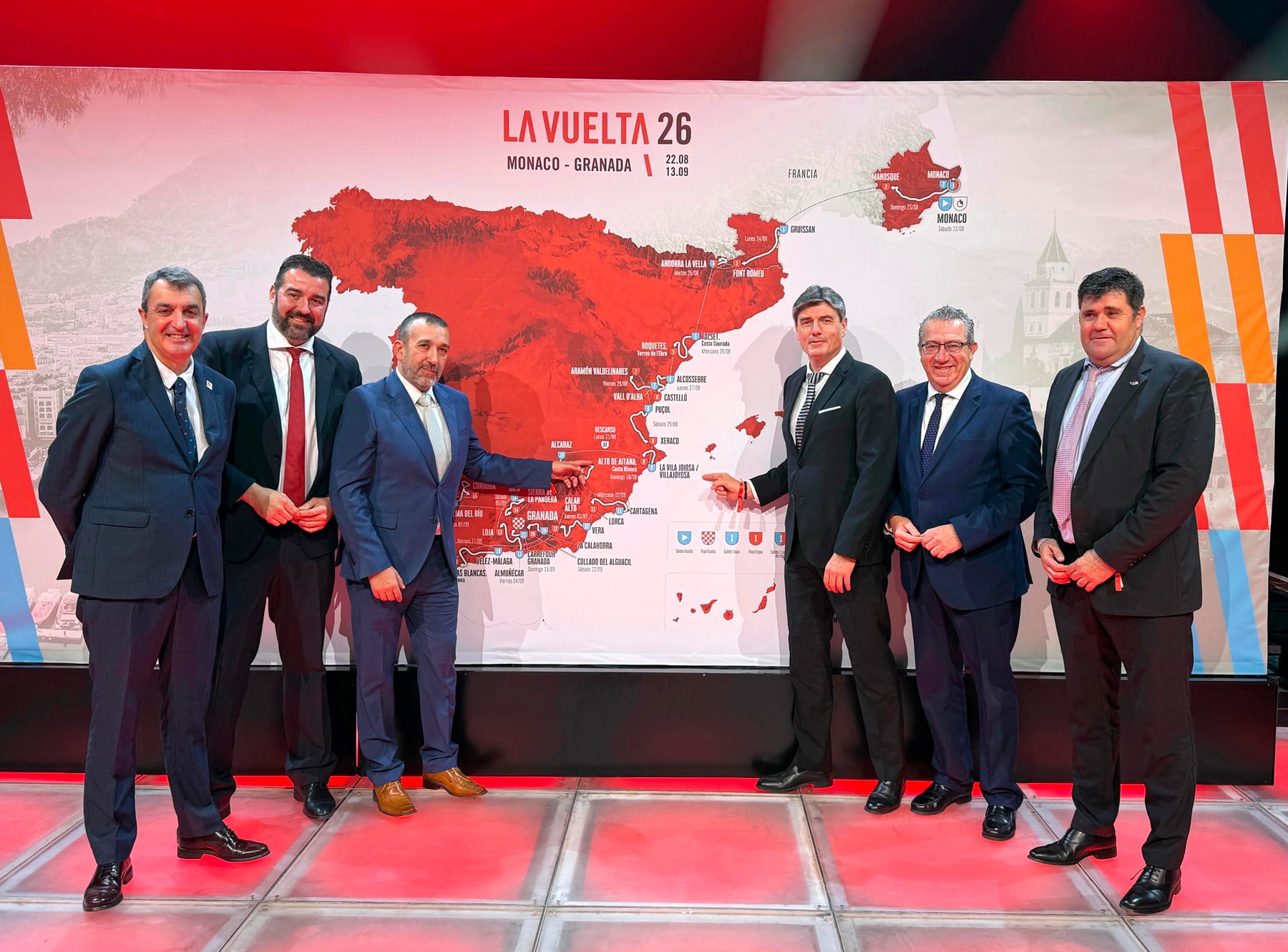 Un momento de la presentación de la Vuelta Ciclista a España en Mónaco con la presencia de la representación alicantina