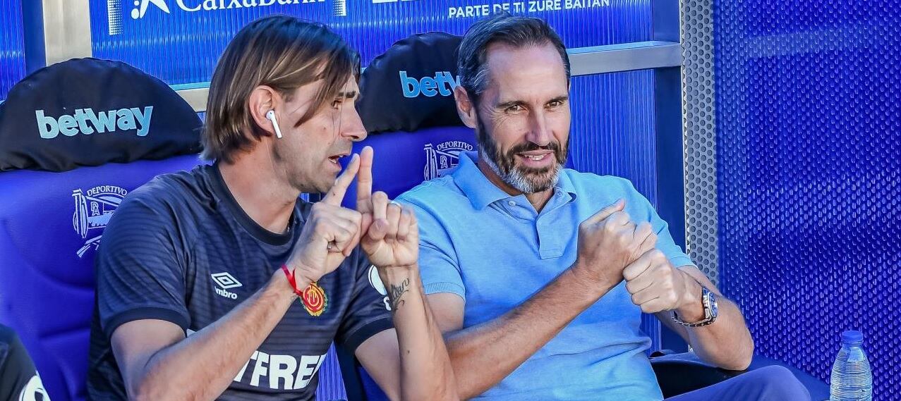 Dani Pendín y Vicente Moreno en su etapa con el Real Mallorca.