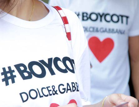 Diseño de la camiseta #Boycott de Dolce&Gabbana