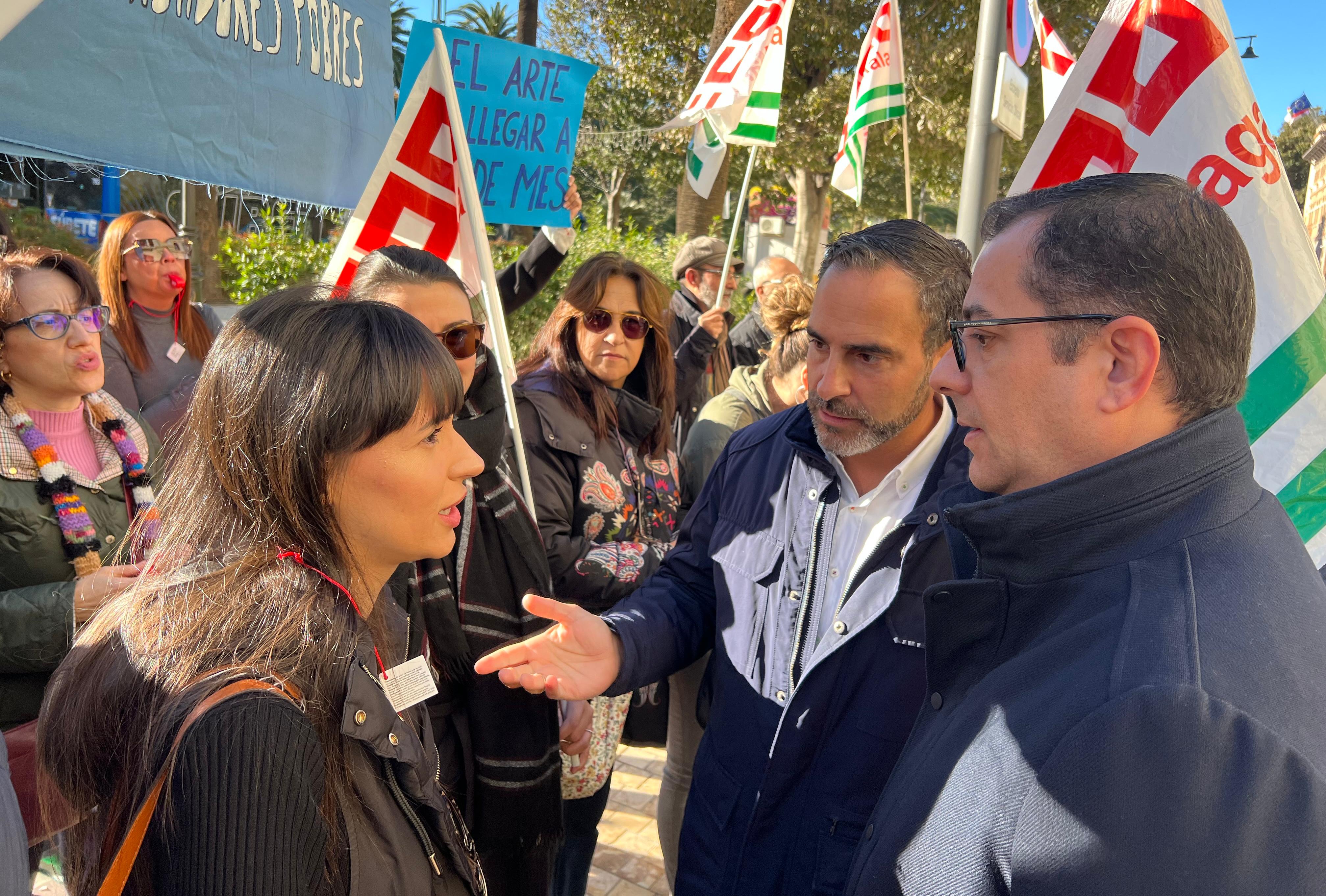 Los socialistas durante una de las protestas por la sanidad en Málaga