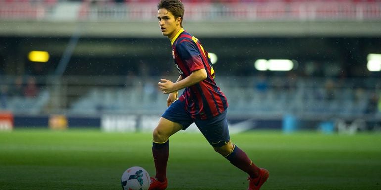 Denis, en un partido con el Barcelona B