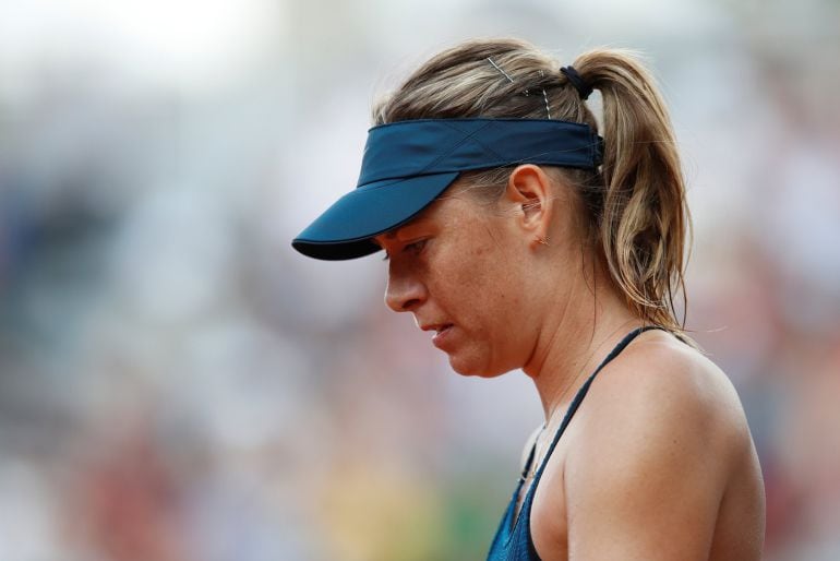 Sharapova durante un encuentro de la actual edición del Roland Garros