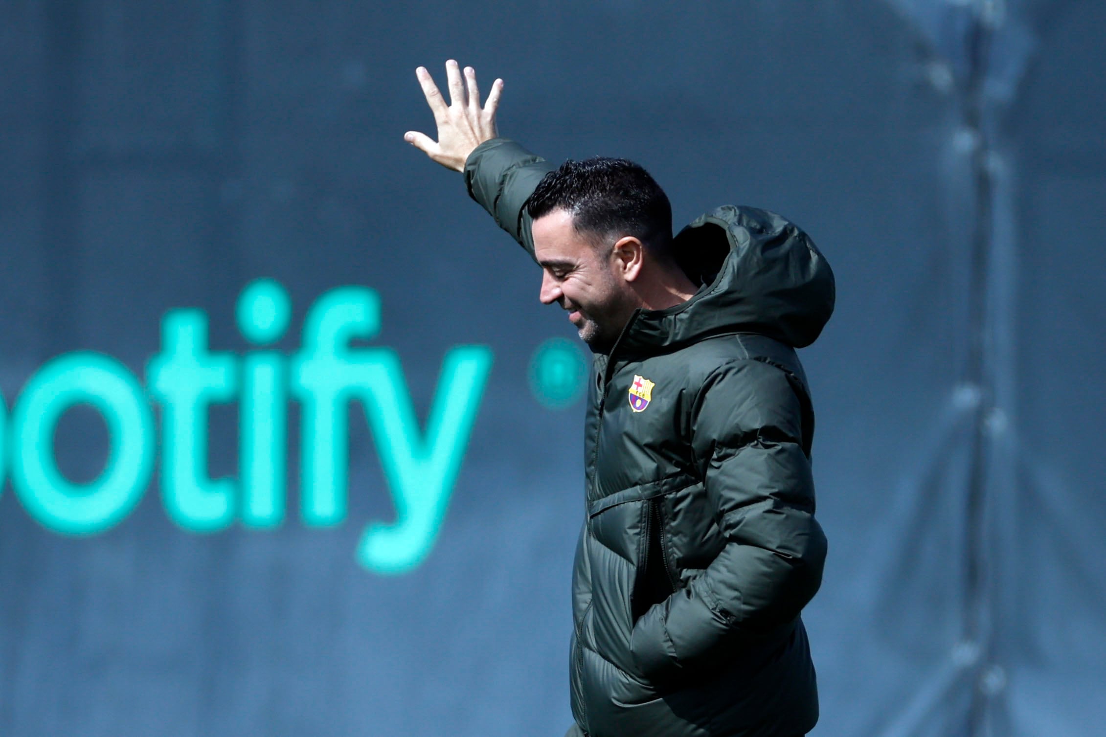 Xavi Hernández, en la Ciudad Deportiva del Barça, durante un entrenamiento del conjunto azulgrana