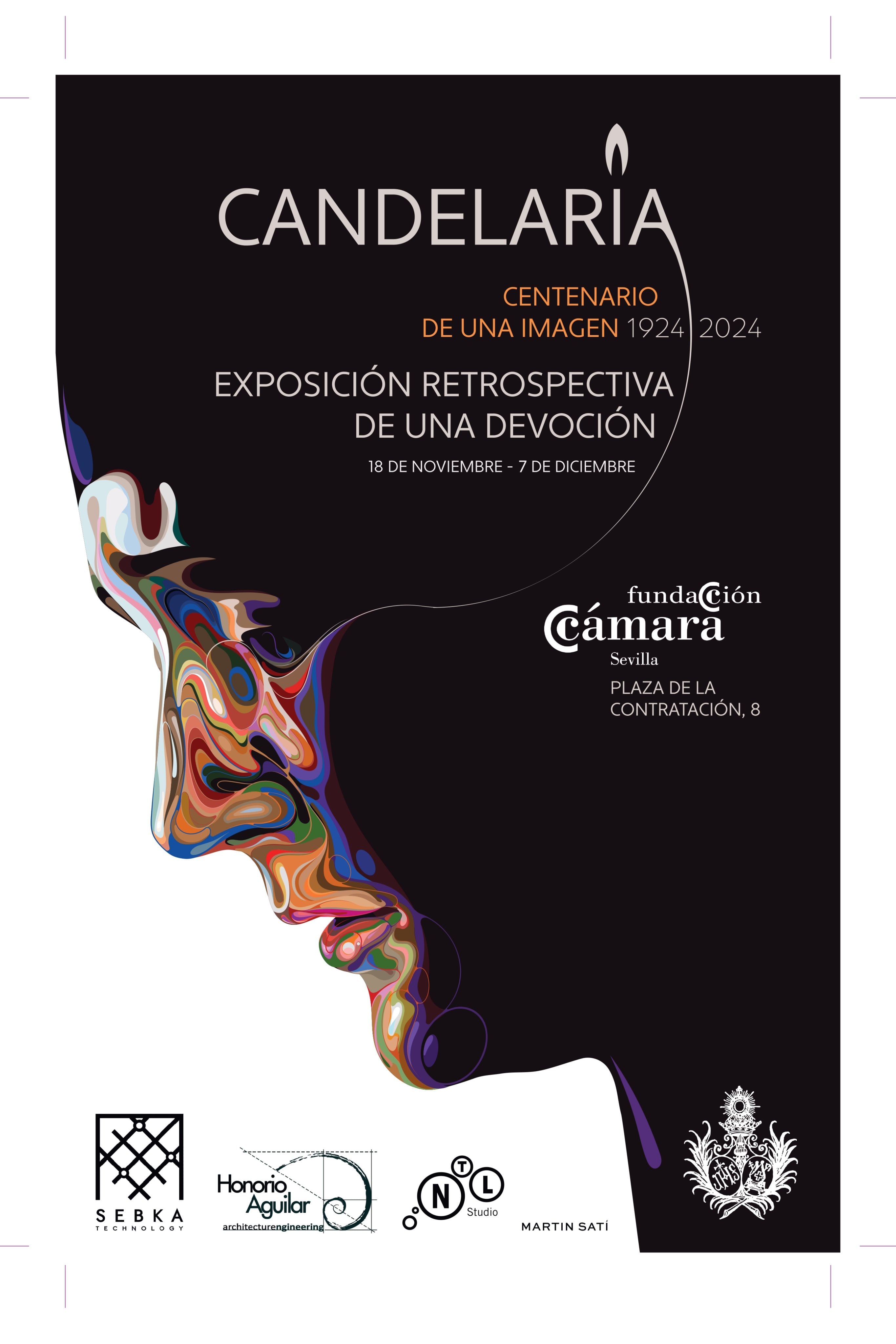 Cartel de la exposición &#039;Candelaria, centenario de una imagen&#039;, obra de Martín Satí