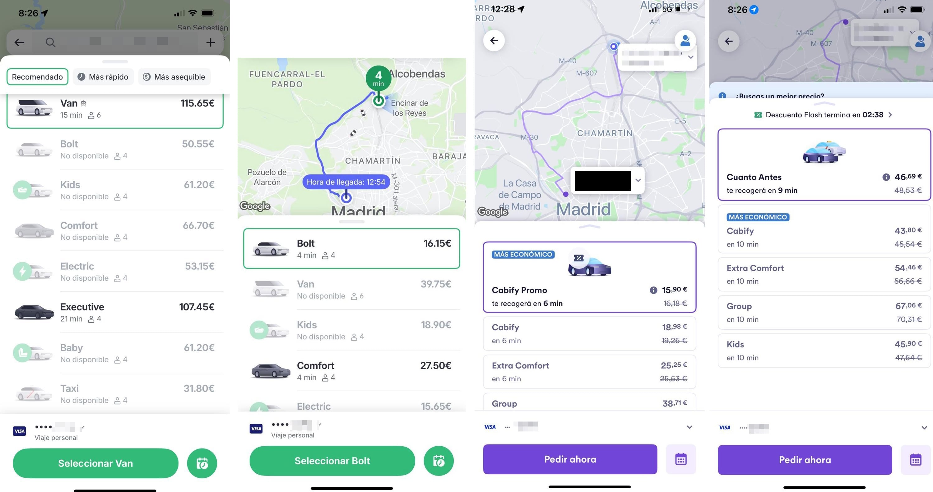 Diferencias entre los VTC con y sin lluvia.