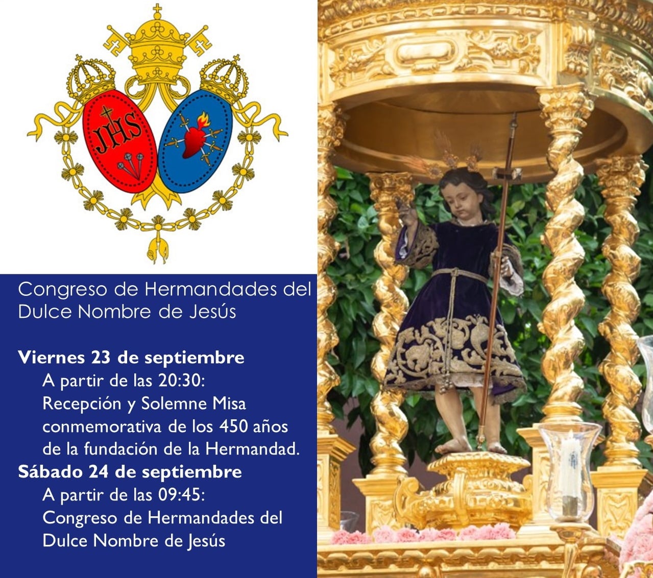 Cartel del Congreso Nacional de Hermandades del Dulce Nombre de Jesús que acoge la Quinta Angustia