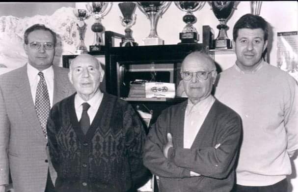 Presidentes de Montañeros de Aragón de Barbastro, Joaquín Torres, Pepe Broto, Miguel Lacoma y José Masgrau