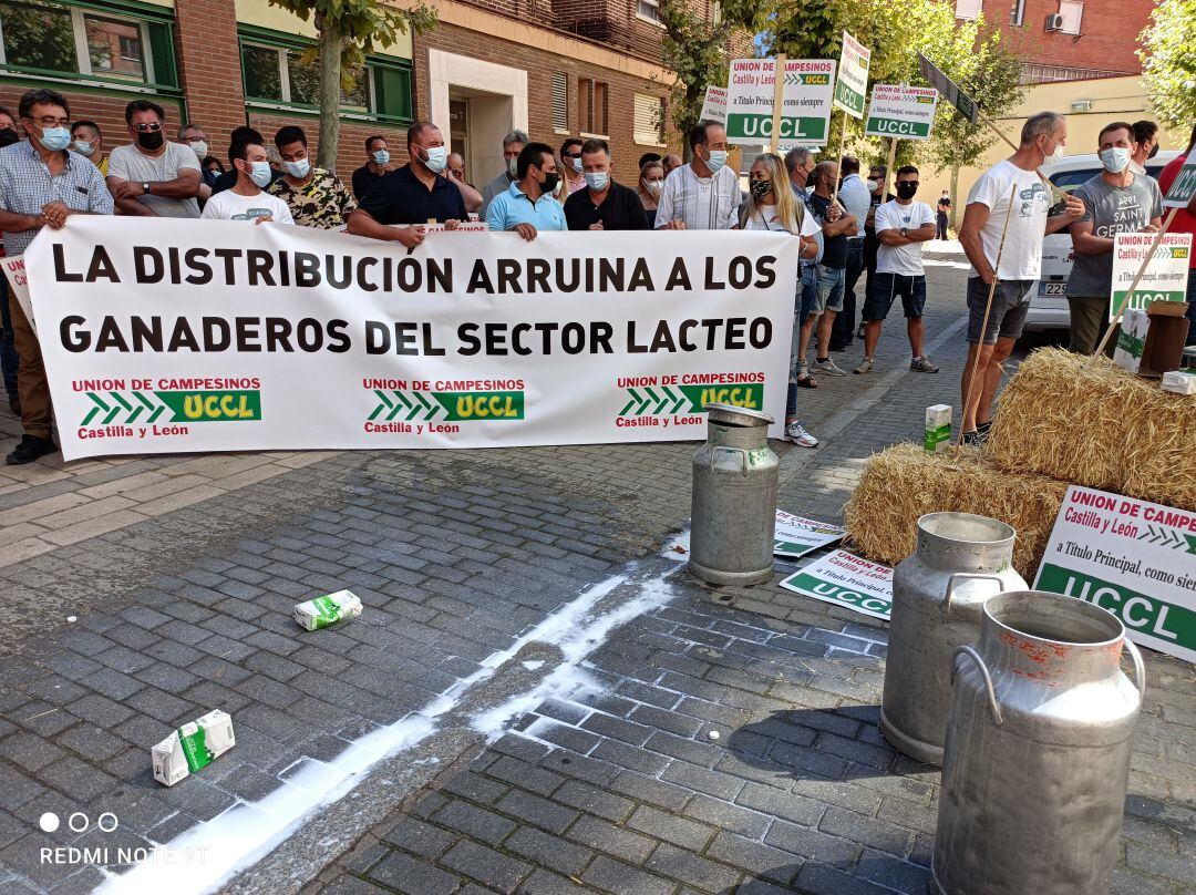 Movilización de ganaderos en la calle guarderia de Valladolid