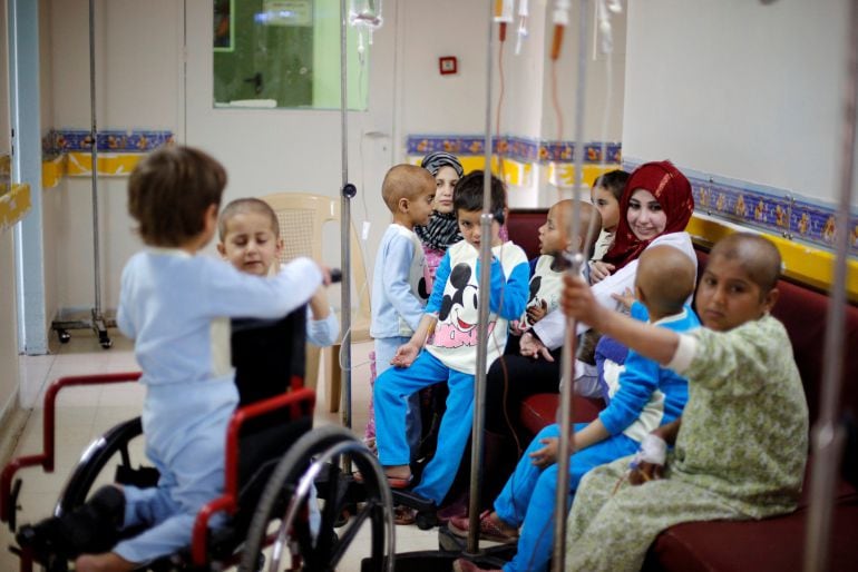 Sala dedicada a los niños con cáncer en el Hospital Infantil de Damasco, en Siria. 