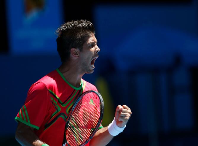 Fernando Verdasco celebra su triunfo ante Tipsarevic