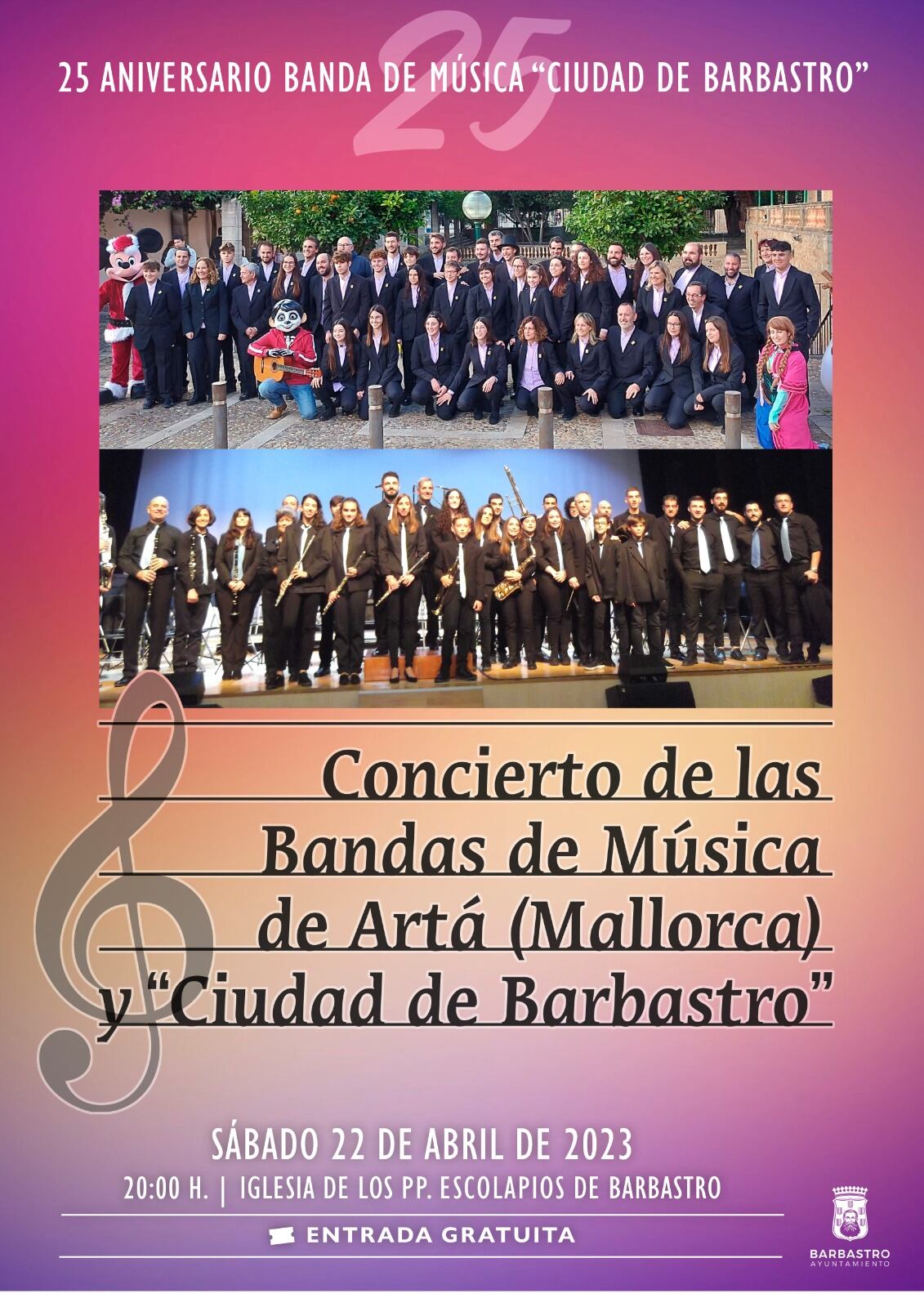 Traslado concierto Banda de Música de Barbastro a la Iglesia de Escolapios