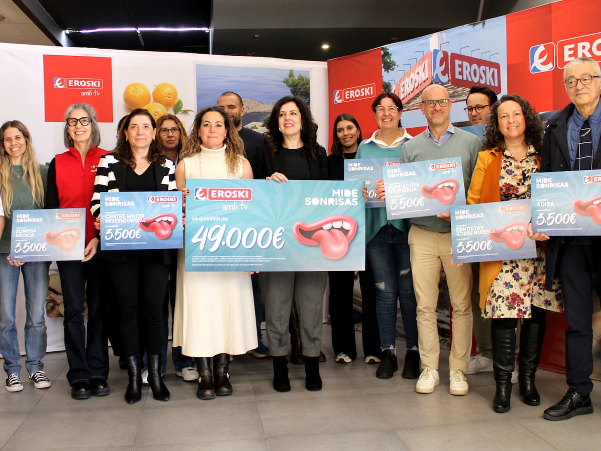 EROSKI Baleares dona 49.000 € a catorce asociaciones de ayuda a la infancia