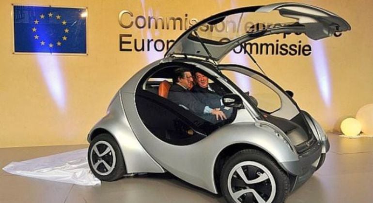 Presentación del coche eléctrico Hiriko en la sede de la Comisión Europea