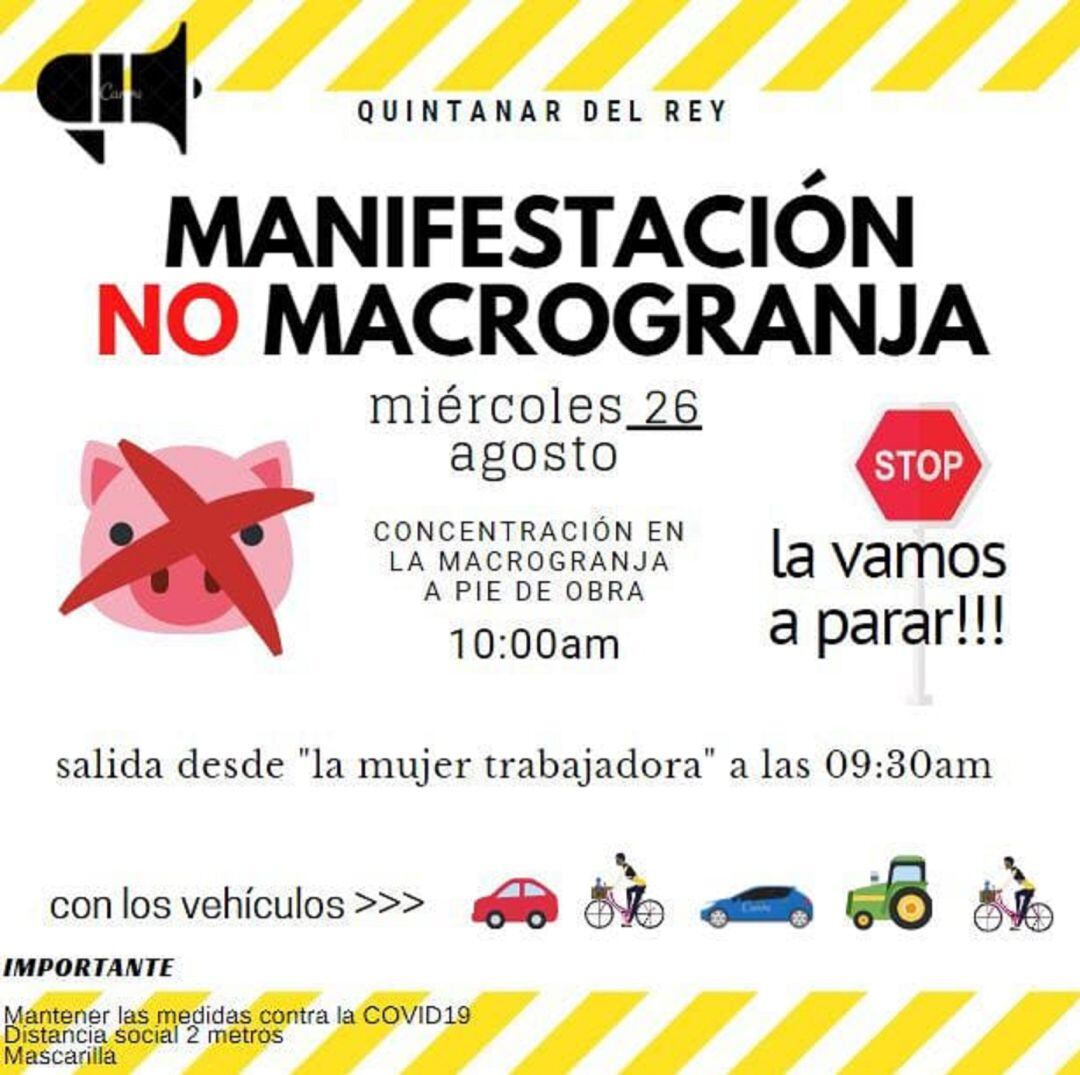 Cartel de la manifestación del día 26 de agosto