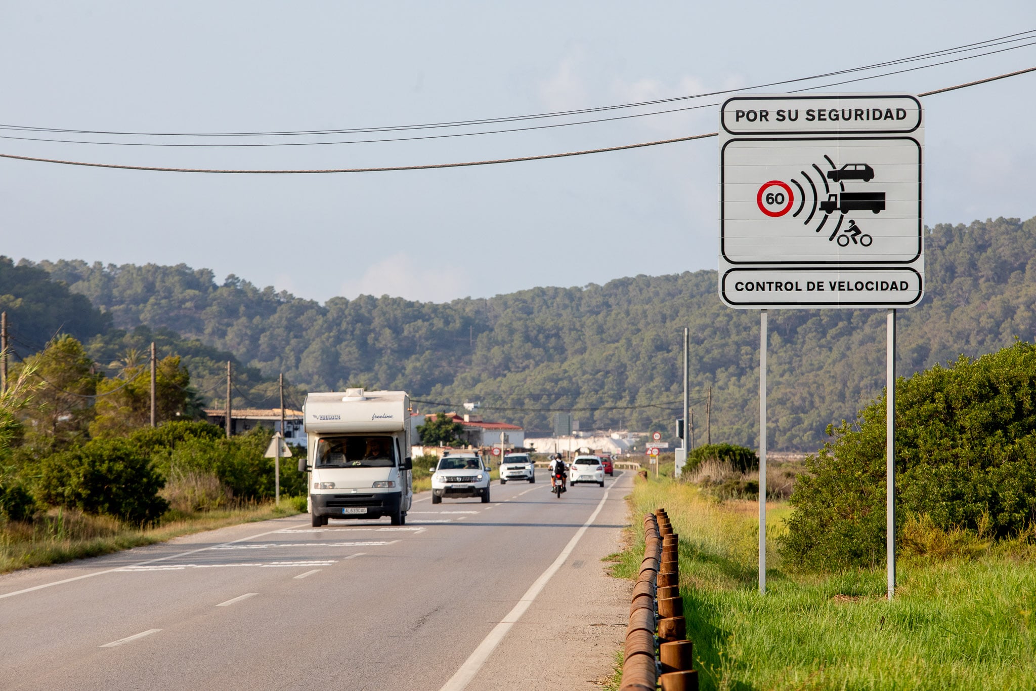 Radar en la carretera de Ses Salines