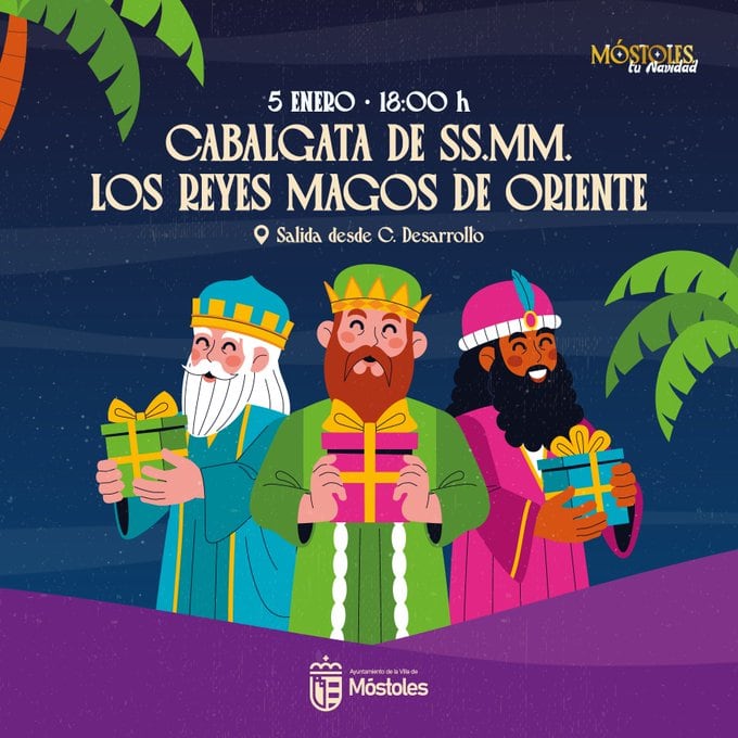 Cartel anunciador de la Cabalgata de los Reyes Magos de Móstoles