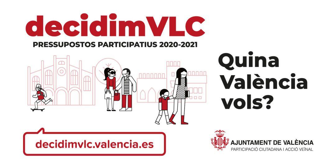 Cartel de los presupuestos participativos del Ayuntamiento de València