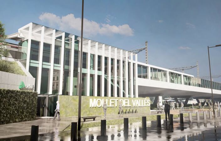 Imatge de la futura estació de Mollet situada en un viaducte