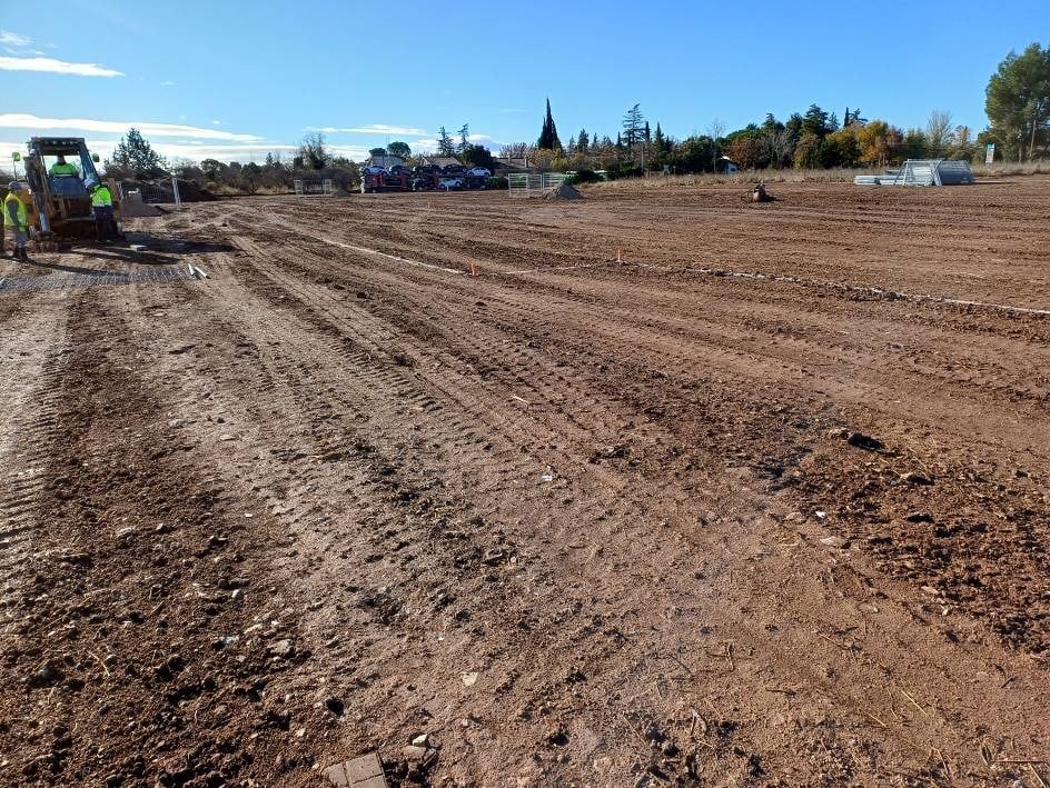 Imagen de las obras de planeamiento en el día de ayer