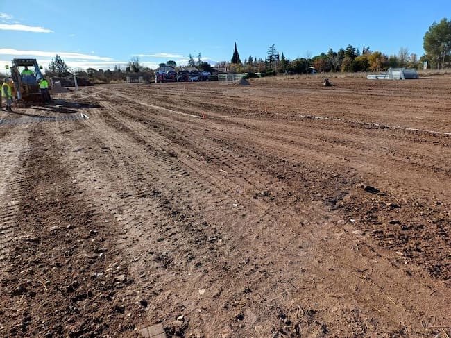 Imagen de las obras de planeamiento en el día de ayer