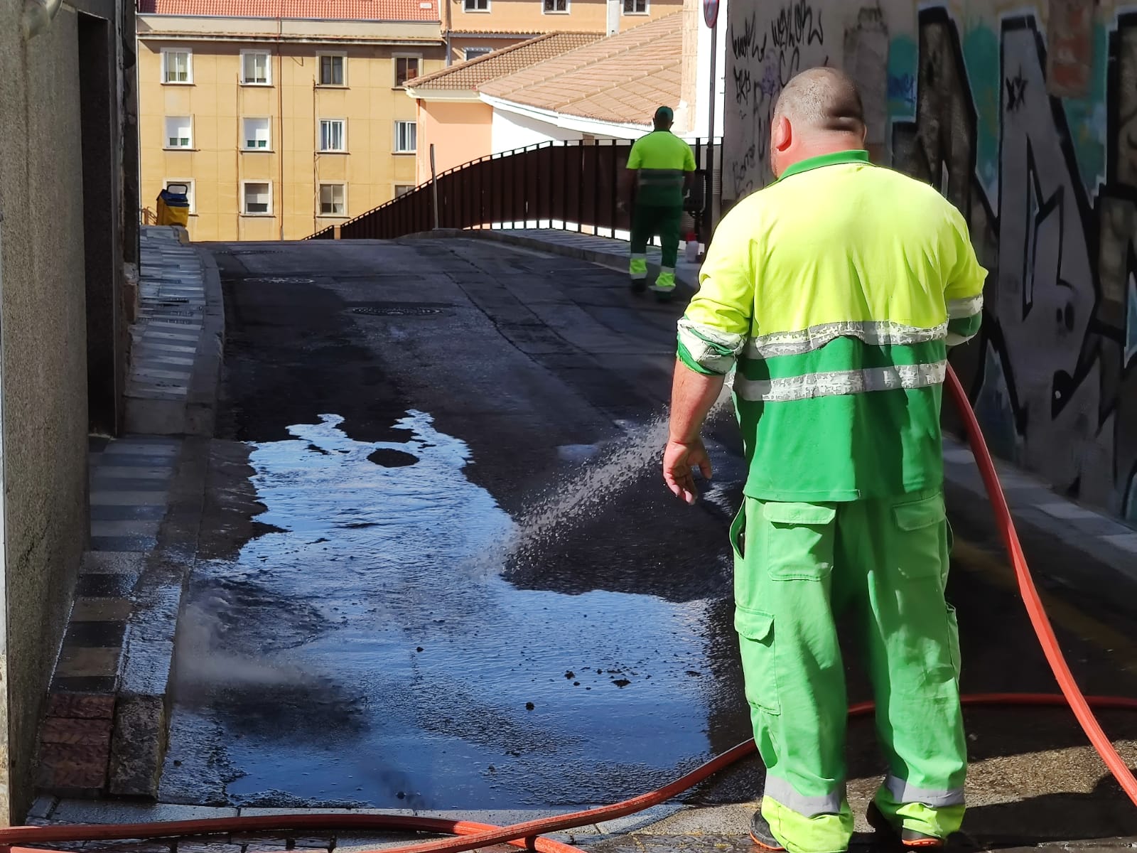 Trabajadores de limpieza viaria de Cuenca en una imagen de archivo