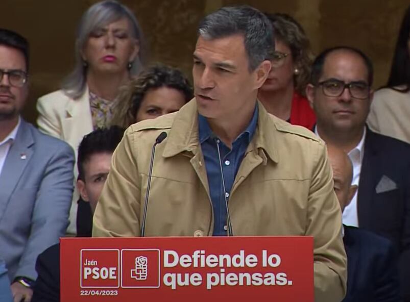 Pedro Sánchez, en un acto del PSOE en Jaén.