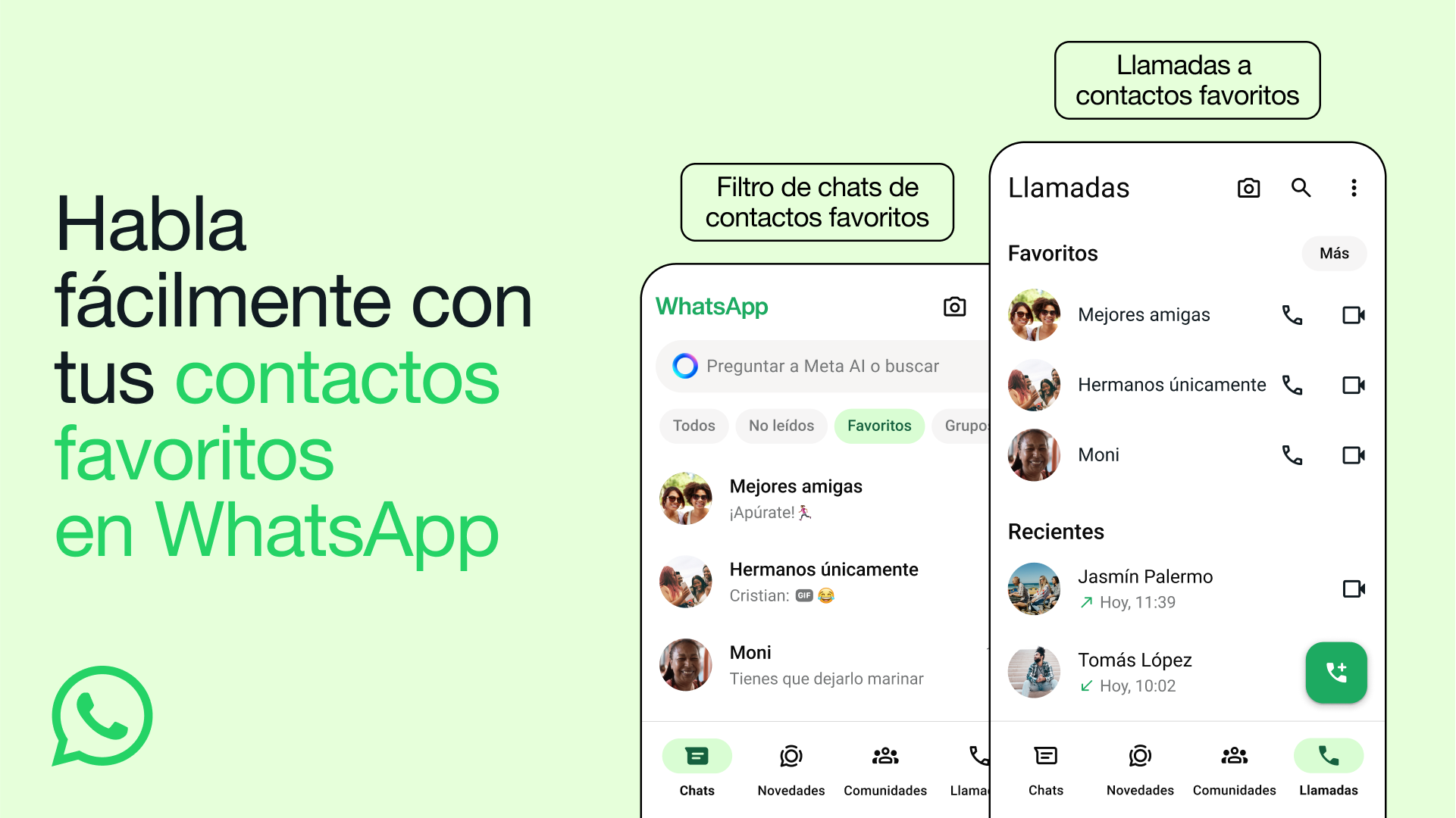 Los contactos favoritos llegan a WhatsApp.