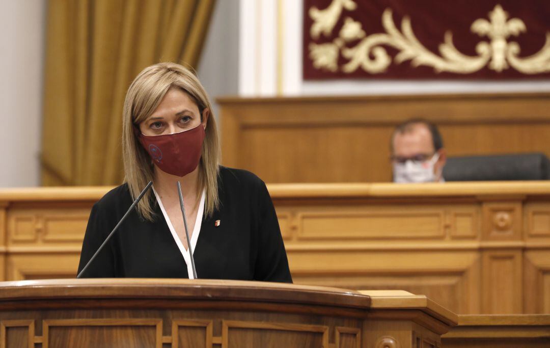 La portavoz de Ciudadanos en Castilla-La Mancha, Carmen Picazo, durante su intervención