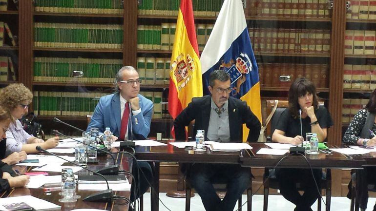 El consejero de Sanidad, Jesús Morales en la Comisión parlamentaria. 