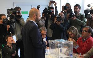 Luís Villares, en el momento de la votación