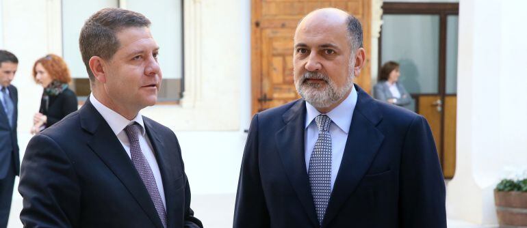Emiliano García Page con el presidente del Tribunal Constitucional, Francisco Pérez de los Cobos en un encuentro reciente en Toledo