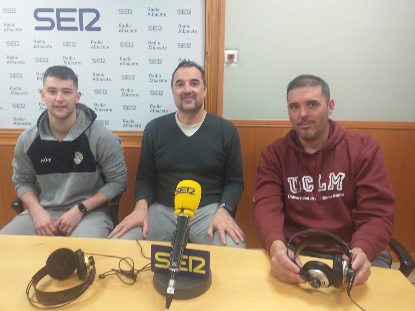 Gerard Blat, Jacinto Navarro y David Varela en Radio Albacete