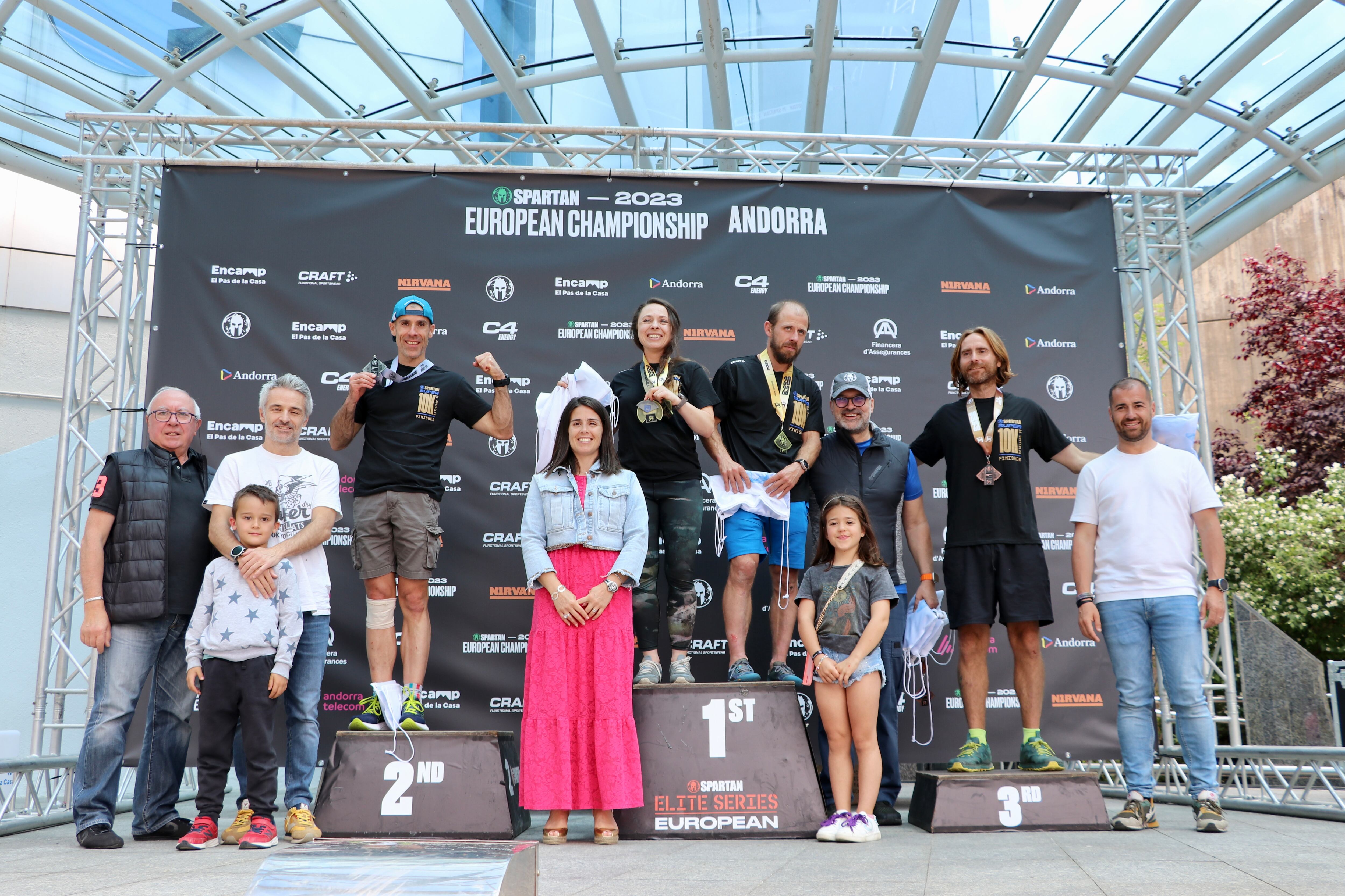 Els podis de la jornada d'aquest diumenge a l'Europeu d'Spartan a Encamp.
