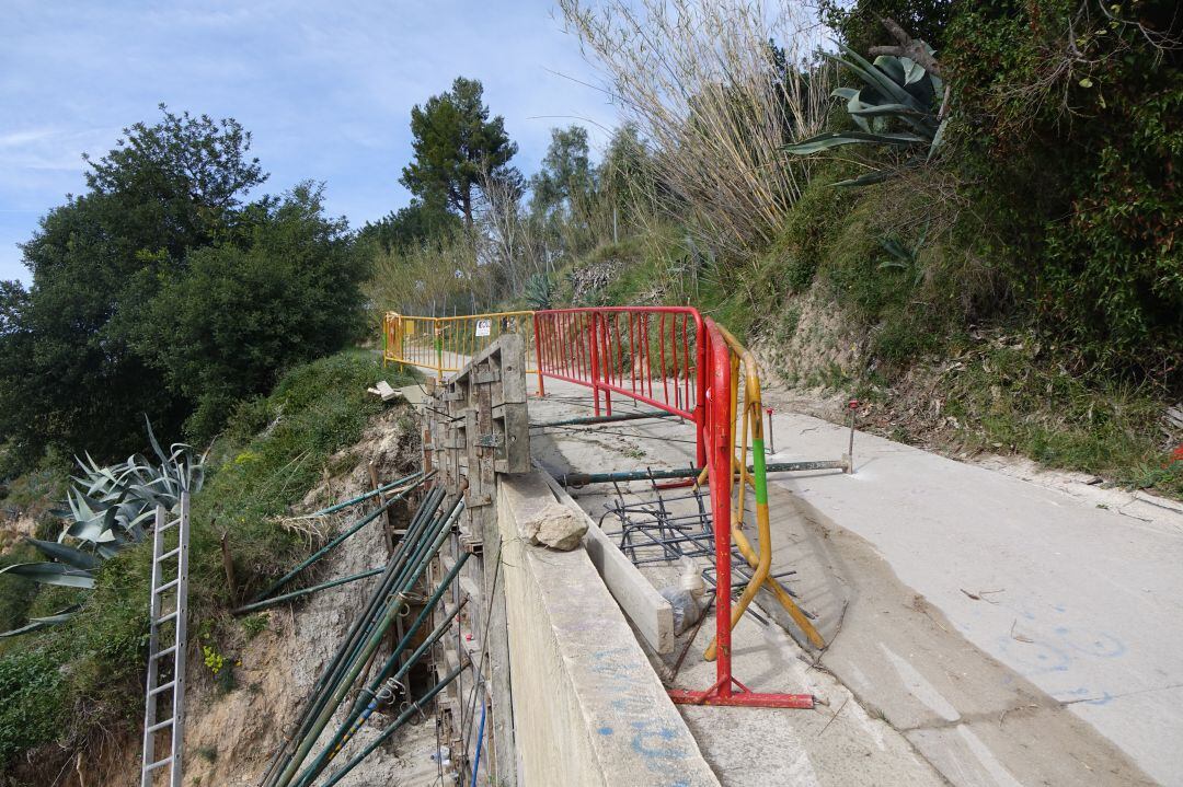 Foto de les obres de la reparació del Camí de l&#039;Alba