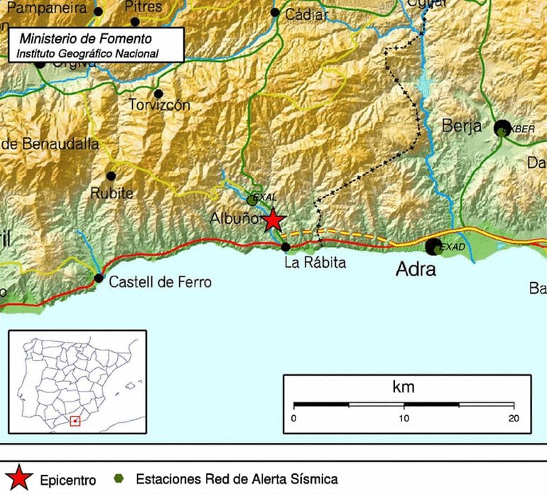 Gráfico del terremoto de Albuñol del 23 de noviembre de 2015