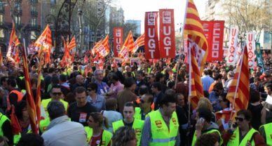 Una imatge de la manifestació a Barcelona