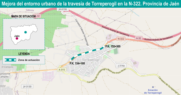 Planificación de la mejora de la travesía de la N-322 a su paso por Torreperogil.