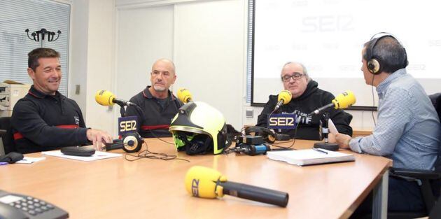 Pepe Cerdá, coordinador de Operativos; Salvador Luque, jefe del Grupo de Rescate; y Juan Miguel Suay, jefe de Nuevas Tecnologías