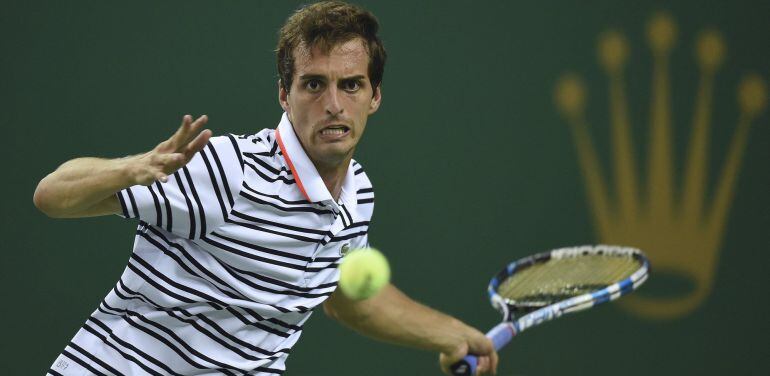 El catalán Albert Ramos, durante el partido en el que se ha impuesto a Federer.