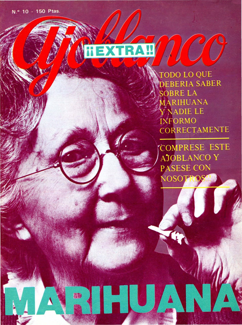 Portada del especial número 10 de &#039;Ajoblanco&#039;, dedicado a la marihuana