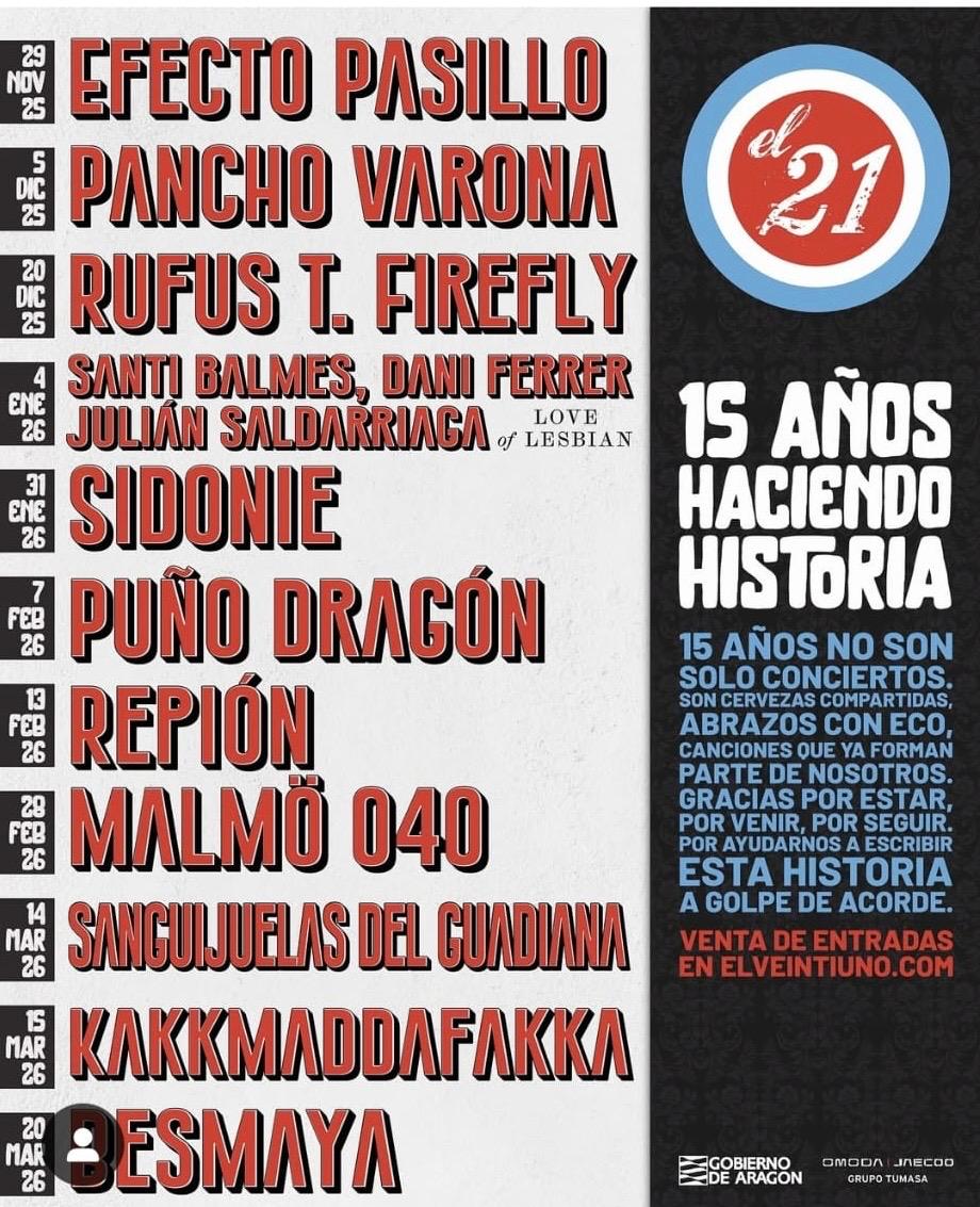 Cartel anunciador del 15 aniversario de El Veintiuno