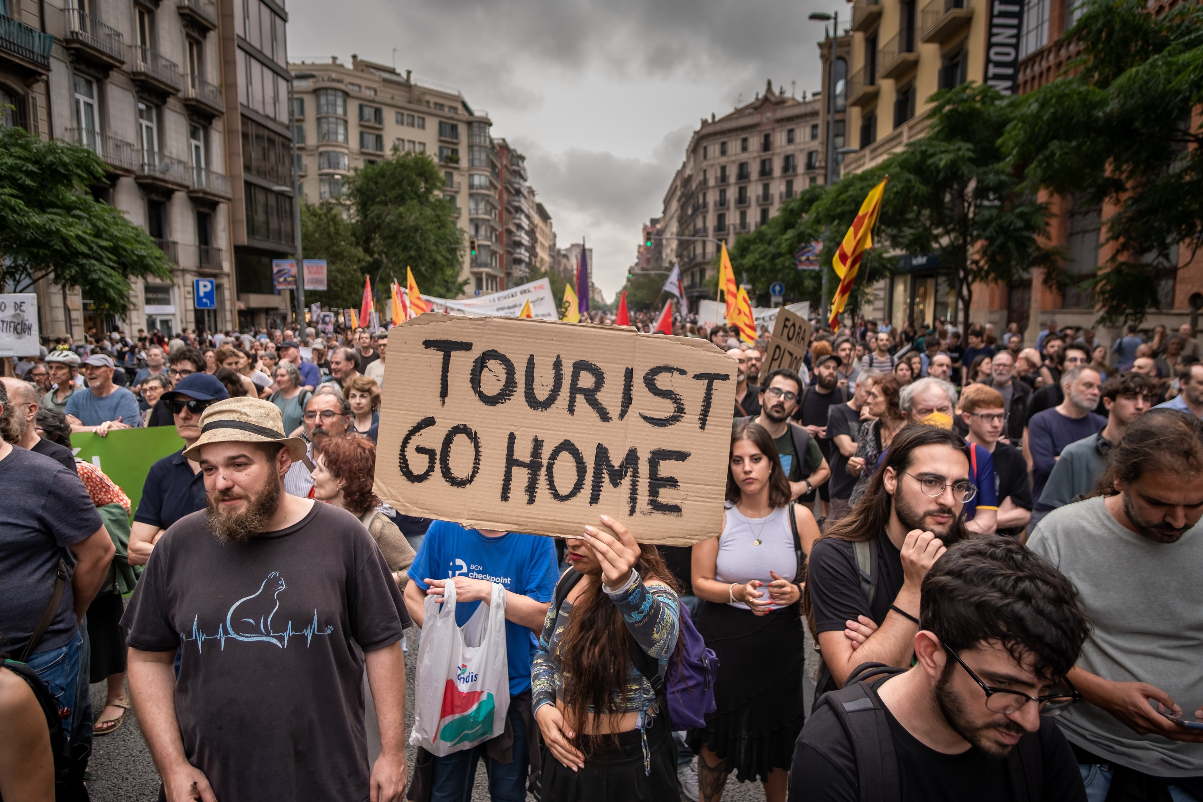 Manifestación contra el turismo masivo en Barcelona el pasado mes de junio.