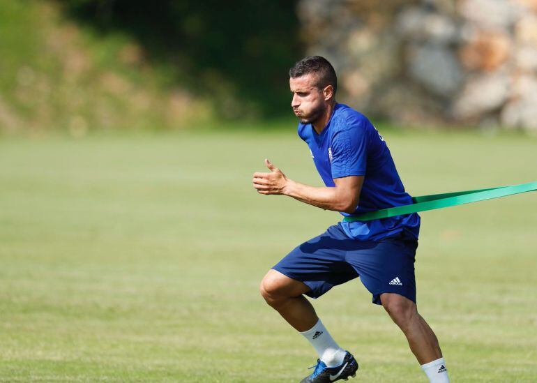 Christian durante un entrenamiento de pretemporada