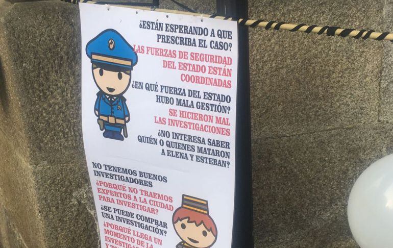 Cartel pidiendo una solución para el crimen del Cash Record en Lugo