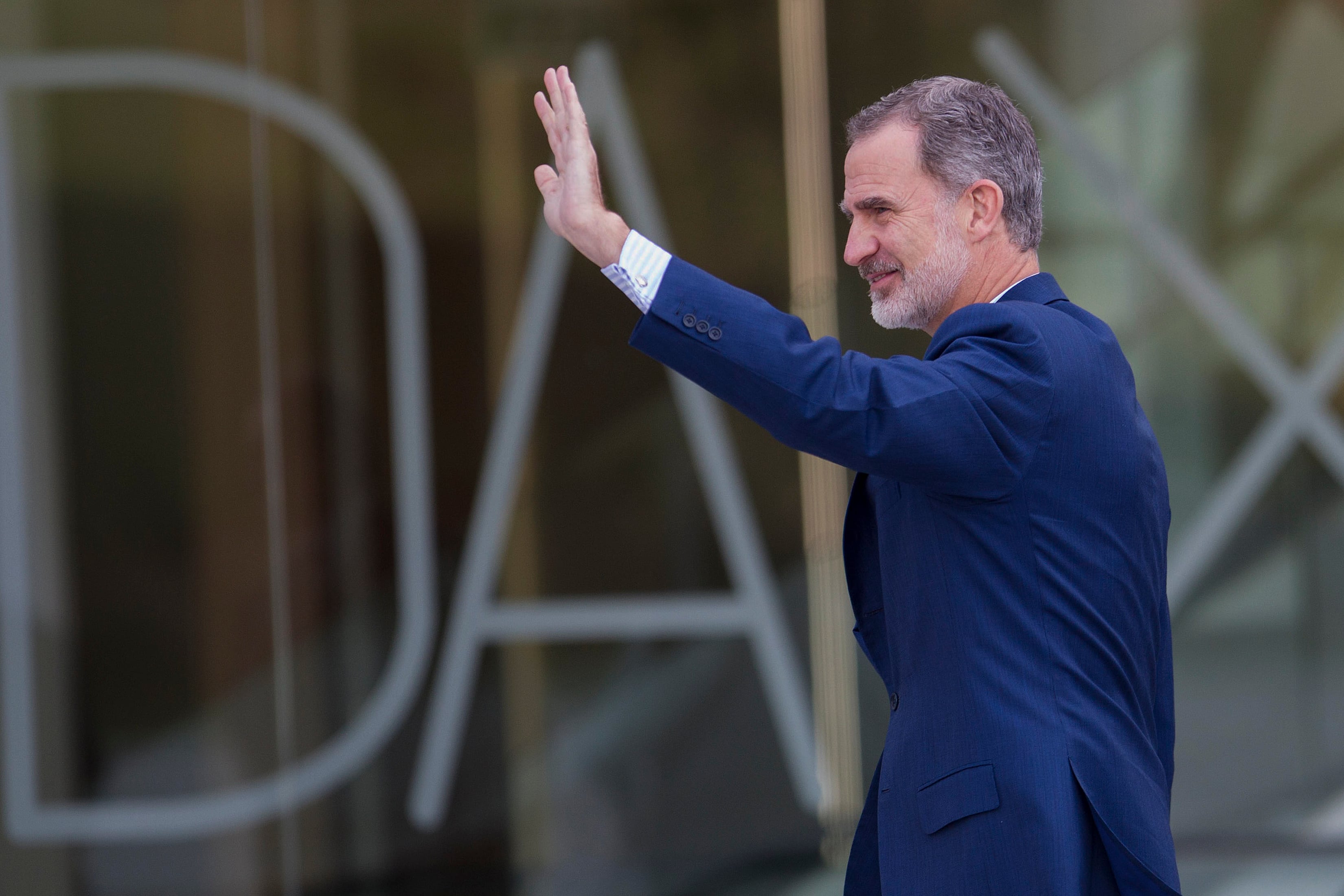 VIGO, 24/05/2022.- El rey Felipe VI, este lunes en la inauguración en la Ciudad de la Justicia de Vigo. EFE/ Salvador Sas
