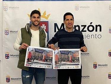 El director técnico del Centro Atlético Hinaco Monzón, Diego Altemir y el concejal de Deportes del Ayuntamiento de Monzón, Eliseo Martín, en la presentación