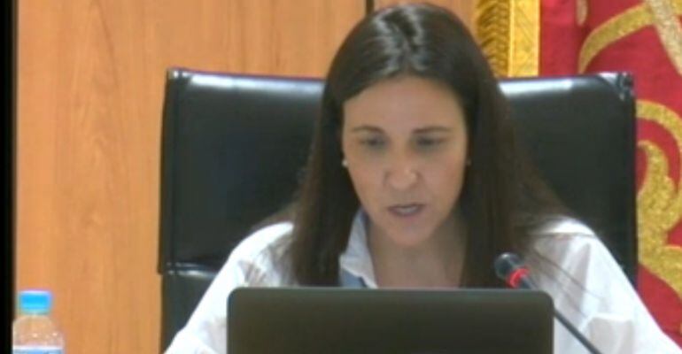 Tatiana Jiménez en el pleno municipal de San Sebastián de los Reyes