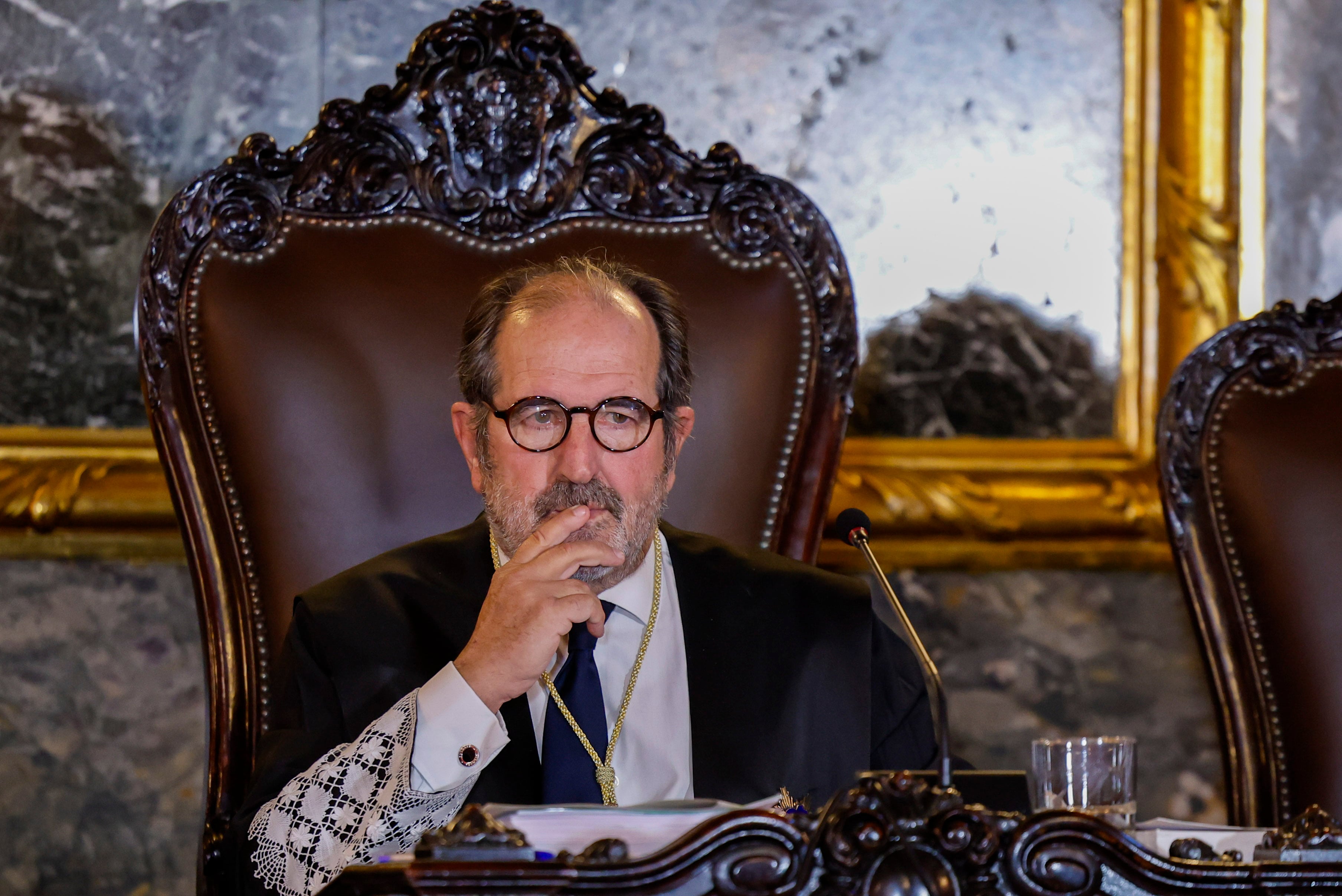 El magistrado del Tribunal Supremo Andrés Martínez Arrieta durante el juicio contra el fiscal general del Estado, Álvaro García Ortiz, por un delito de revelación de secretos.